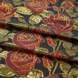 Rose Jacquard Fabric,Brocade Fabric By The Yard