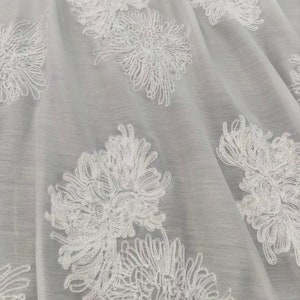 Flower Embroidery Chiffon Fabric By The Yard