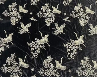 Embroidery Velvet Fabric By The Yard