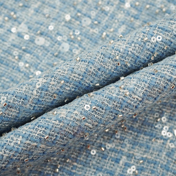 Tweed Sequins Fabric By the yard