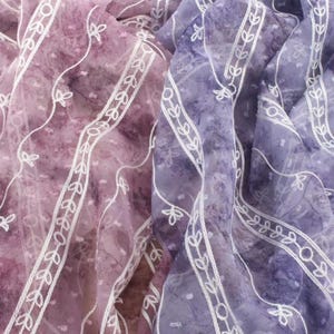 Flower Embroidery Chiffon Fabric By The Yard