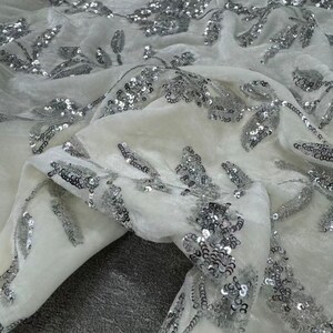 Sequins Silk Velvet Fabric By The Yard