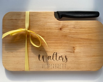 Personalized wooden board / breakfast board / knife board (delivery without knife!!)