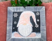 READY TO SHIP Chalk Art Nordic Gnome Chalkboard Decor Sign Christmas Gnomes Winter Decoration Holiday Decorating Gnome Gift Art Plaque Gifts