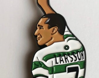 Henrik Larsson Celtic FC enamel pin badge - Sweden Glasgow Celtic Bhoys