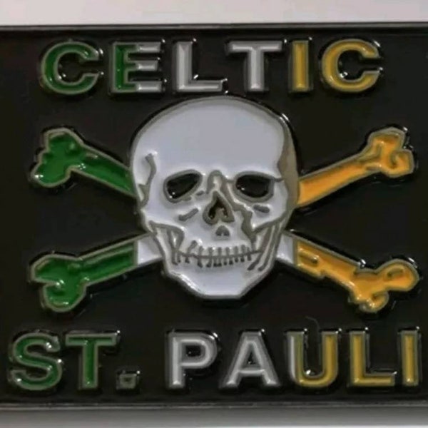 Celtic FC St. Pauli Emaille Pin Abzeichen - Irish Glasgow Celtic Hamburg ultra bhoys