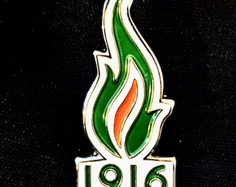 1916 Flame Irish Easter lily enamel pin badge 1916