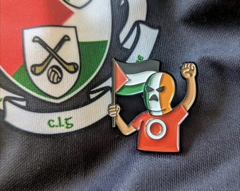 KNEECAP style enamel pin badge Irish Palestine
