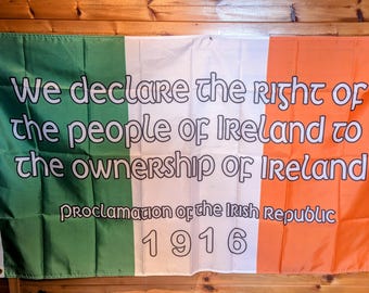 thumbnail image 2 of Ireland 1916 Proclamation Flag - 5x3 FT - Irish Republican Rebel Easter Rising Banner 2 of 6