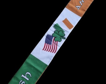 Irish American scarf - double sided silk style scarf USA Ireland St. Patrick's Day