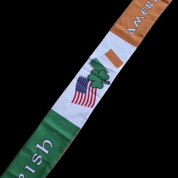 Irish American scarf - double sided silk style scarf USA Ireland St. Patrick's Day