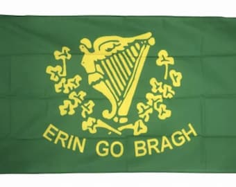 Drapeau républicain irlandais Eirn Go Bragh, 1916, fenians de 5 pi x 3 pi