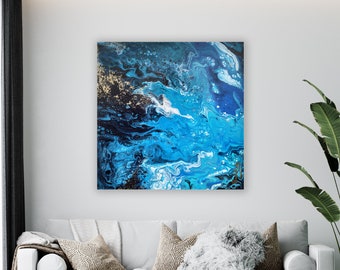 Druckbare digitale Kunst für die Wanddekoration Abstrakter Ozean
