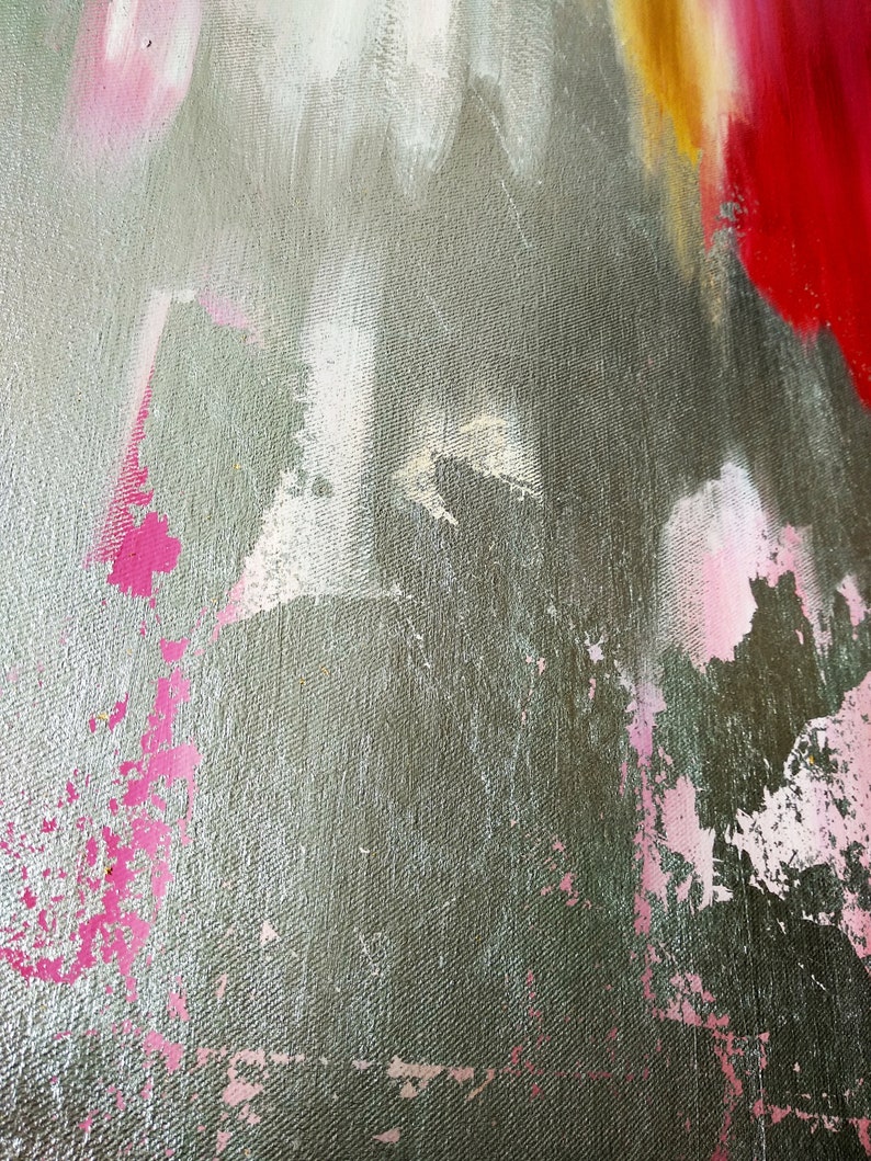 Pink and Silver Abstract Printable Wall Decor Art Etsy