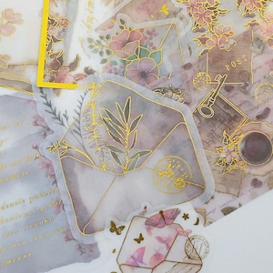 Paquete de pegatinas washi con letras de Sakura, juego de pegatinas japonesas de Sakura, pegatinas washi de flor de cerezo, pegatinas para álbumes de recortes y diarios