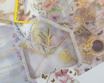 Sakura Letter Foil Washi Sticker Pack, japanische Sakura Aufkleber, Kirschblüten Washi Aufkleber, Journal Scrapbooking Aufkleber