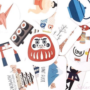 Japanese Tradition Art Sticker Pack, Japanese Traditional Art Stamp Stickers, Japan Stickers, Journal Scrapbook, Envelope Seals