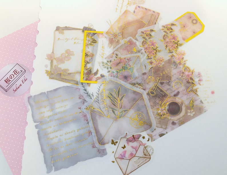 Sakura Letter Foil Washi Sticker Pack, Japanese Sakura Sticker Set ...