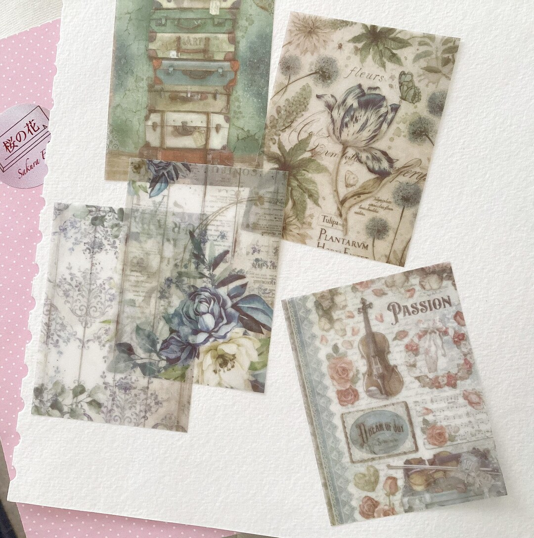 Watercolour Vellum Paper Pack Floral 5 Plants Vellum Papers Etsy