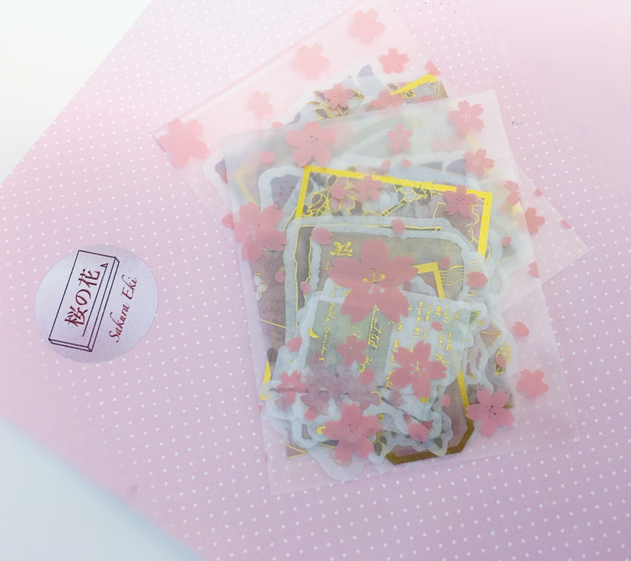 Sakura Letter Foil Washi Sticker Pack, Japanese Sakura Sticker Set ...