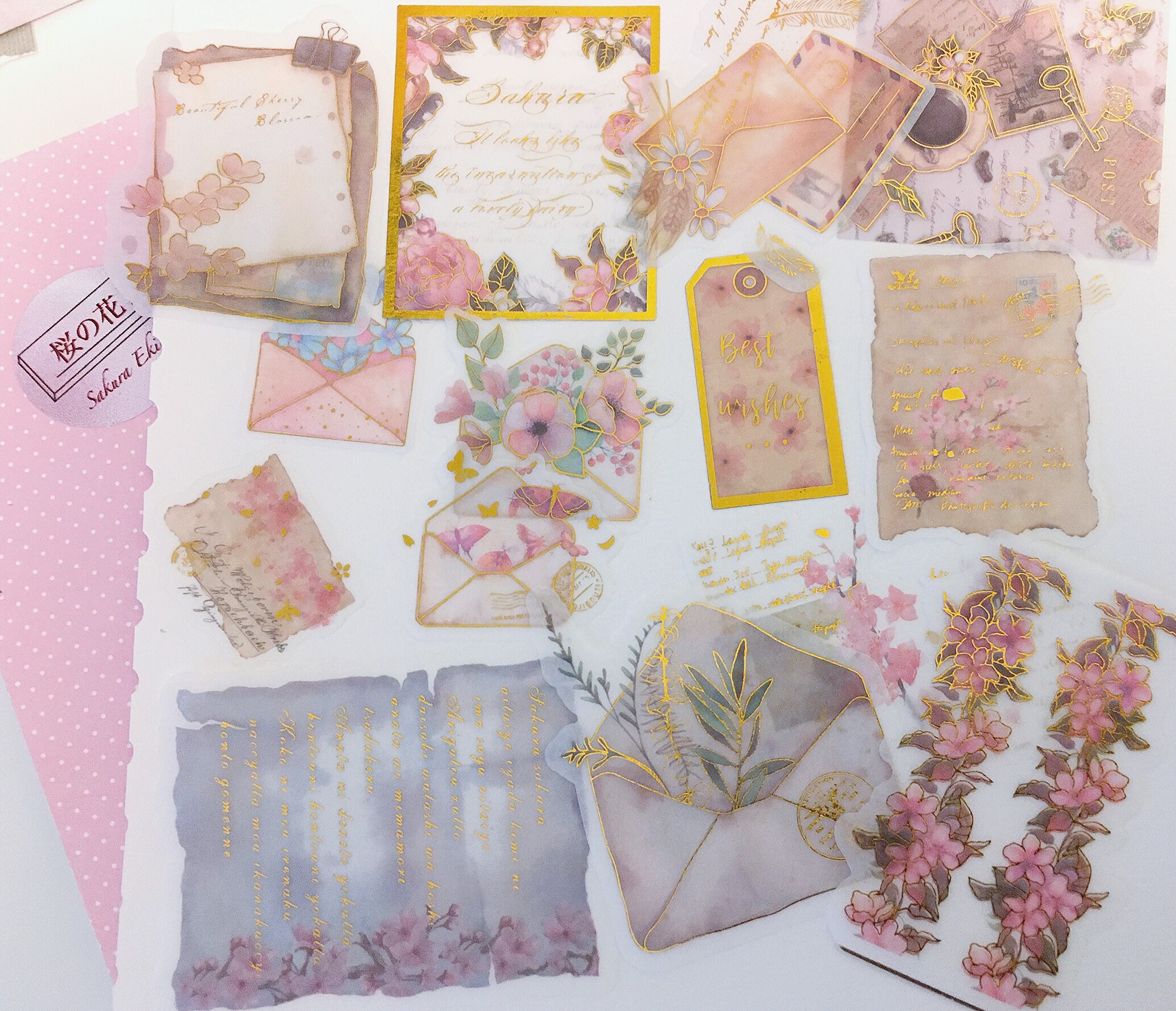 Sakura Letter Foil Washi Sticker Pack, Japanese Sakura Sticker Set ...