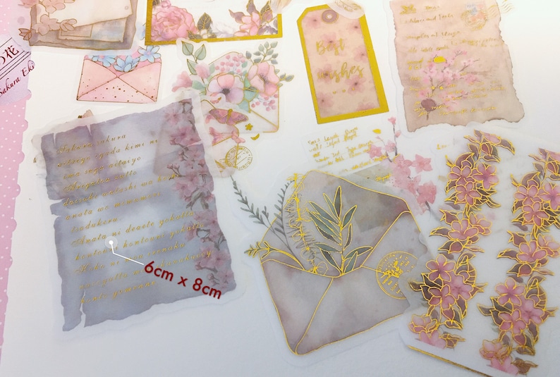 Sakura Letter Foil Washi Sticker Pack, Japanese Sakura Sticker Set ...
