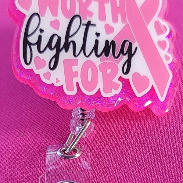 Cure Worth Fighting For Breast Cancer Badge Reel