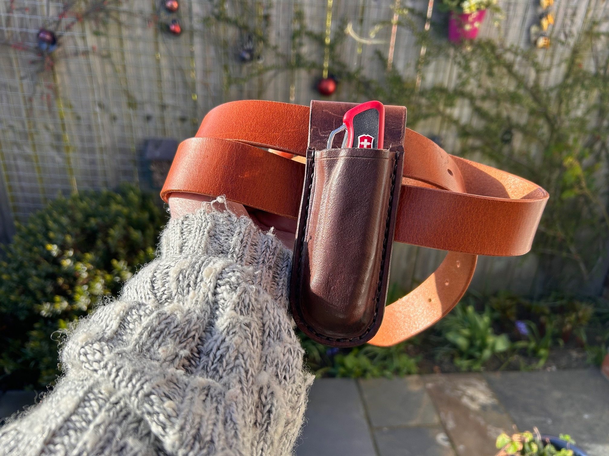 Hand Made Wet Formed Leather Knife Sheath for a Victorinox Ranger