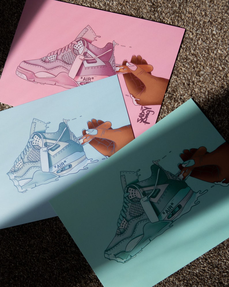 Nike Jordan 4 zapatillas off-white Postcards Mini Print Pastel | Etsy