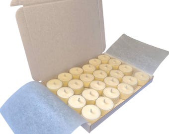 5+ Hour UNSCENTED Soy Tea Lights - Handmade Tealights Candles, Homemade Candles