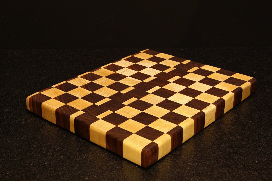 End Grain Cutting Board Made of Walnut and Ash Wood Etsy