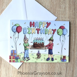 Joyeux Anniversaire Grand Gâteau Une Carte Voeux Pour Célébration