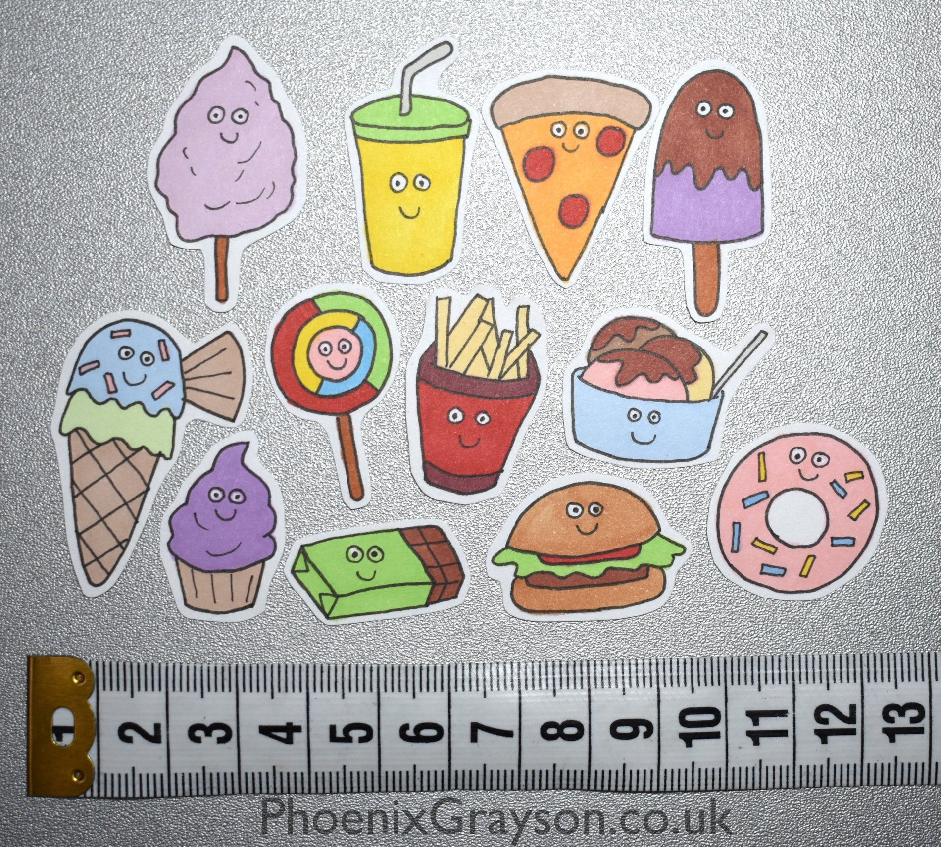 Sweets Junk Fast Food Süße Sticker Set, 12er Pack, Journal, Scrapbook ...