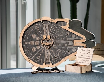 Wedding Guest Book, Millenium Falcon Guest Book, Custom Guest Book, Wedding Book, Guest Book, Guest Book for Wedding, Rustic Guest Book