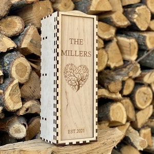 Wedding Wine Box, Wine Box for Bride and Groom, Time Capsule Wedding Wine Box, Personalized Wine Box, Rustic Wine Box, Anniversary Wine Box