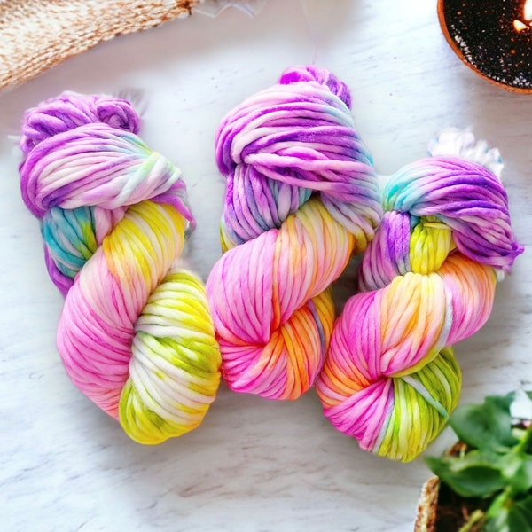 Rainbow Burst hand dyed yarn, Sock yarn, Dk Yarn, Aran Yarn, Chunky Yarn, Super Chunky Yarn, Sparkle Yarn, 100g, 50g, 20g