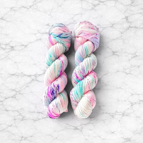 Cherry Blossom, Hand Dyed Yarn, gentle flower coloured yarn, pink and blue skeins