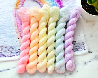 Discombobulated Unicorn Single Skeins hand dyed yarn, 4ply/sock/fingering, DK, aran, Chunky yarn, tonal  yarn, Unicorn yarn, pastel yarn