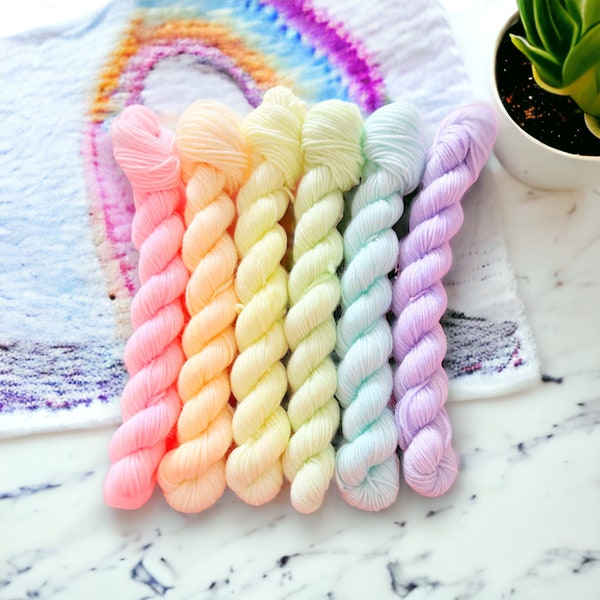 Discombobulated Unicorn Single Skeins hand dyed yarn, 4ply/sock/fingering, DK, aran, Chunky yarn, tonal  yarn, Unicorn yarn, pastel yarn