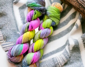 Graffiti hand dyed yarn, Sock yarn, Dk Yarn, Aran Yarn, Chunky Yarn, Super Chunky Yarn, Sparkle Yarn, 100g, 50g, 20g