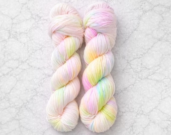 Cloud Dreamer, Pastel Hand Dyed Yarn, pastel Rainbow vibes, Sock, Dk, Aran