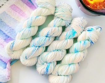 Frozen hand dyed yarn, Sock yarn, Dk Yarn, Aran Yarn, Chunky Yarn, Super Chunky Yarn, Sparkle Yarn, 100g, 50g, 20g