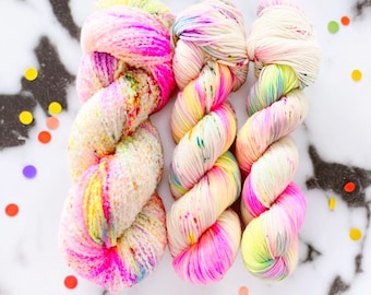 Rainbow Dancer Hand dyed yarn, Dyed To Order, 4ply sock yarn, knitting Yarn, hand dyed yarn Uk, rainbows, speckles