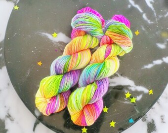 Rainbow Riot hand dyed yarn, Dyed To Order, 4ply/sock/fingering, DK, aran, Chunky yarn, beautiful yarn, rainbows