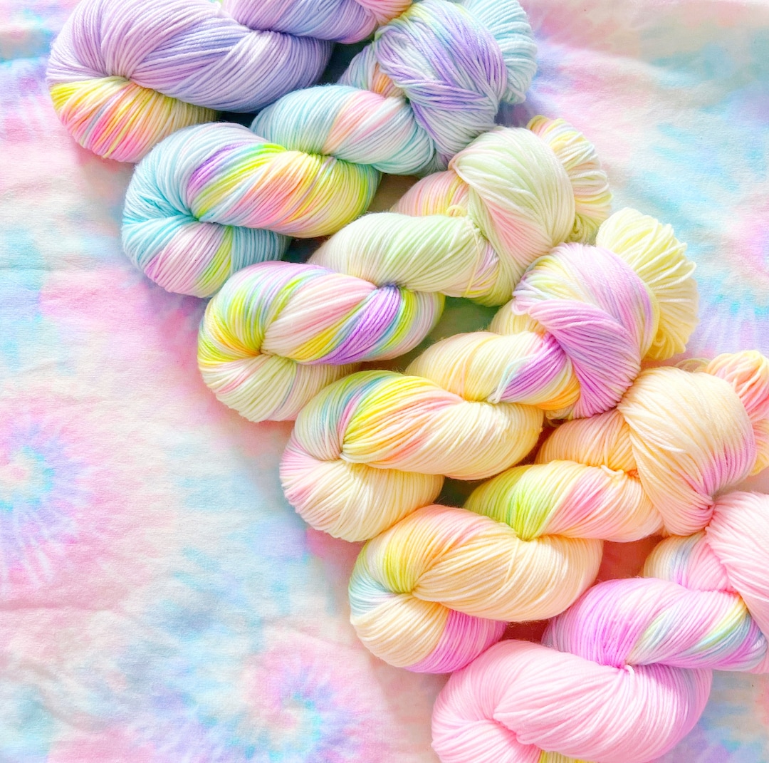 Holographic Unicorns Single Skeins Hand Dyed Yarn, Merino Yarn, Unicorn