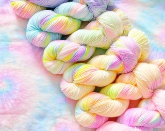 Holographic Unicorns Single Skeins Hand Dyed Yarn, Merino Yarn, Unicorn Yarn, 4ply/sock/fingering, DK, aran, Chunky yarn, neon