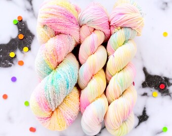 Serotonin High hand dyed yarn, Sock yarn, Dk Yarn, Aran Yarn, Chunky Yarn, Super Chunky Yarn, Sparkle Yarn, 100g,