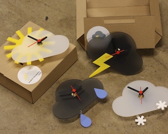 Whatever the Weather Clocks - Sunshine - Rain - Snow - Lightning - Made in Glasgow