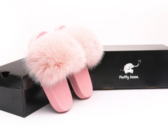 gucci pink fur slides