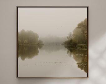 Art photography MELANCHOLY – Misty river landscape | Minimalist nature photography | Tranquil wall art - photo print or canvas print